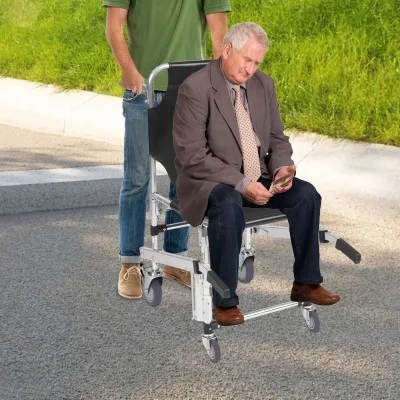 Chaise d'escalier pliable à 4 roues, noire – image 3