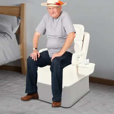Chaise de toilette de chevet bleue – image 3