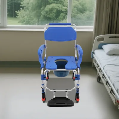 Chaise de toilette et de douche à roulettes