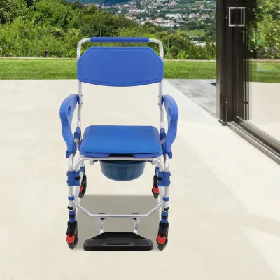 Chaise de toilette et de douche à roulettes – image 3