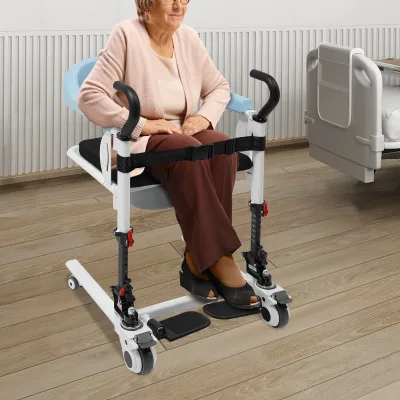 Chaise de transfert à siège fendu, 4 roues – image 2