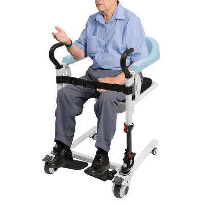 Chaise de transfert à siège fendu, 4 roues – image 3