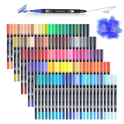 Marqueurs aquarelle à double pointe, 100 couleurs