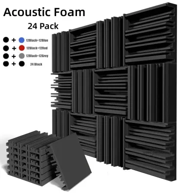 Panneaux acoustiques en mousse, lot de 24 pièces – image 2