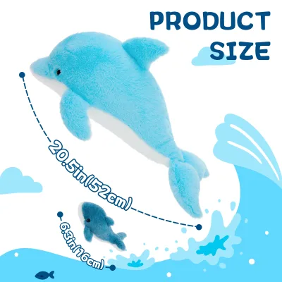 Peluche dauphin avec quatre bébés dauphins – image 2