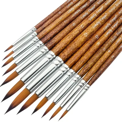 Pinceaux de peinture en nylon, 12 pièces