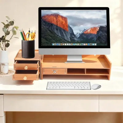 Support d'écran en MDF avec tiroirs, 48 cm – image 3
