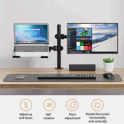 Support de moniteur réglable à pince, noir – image 2