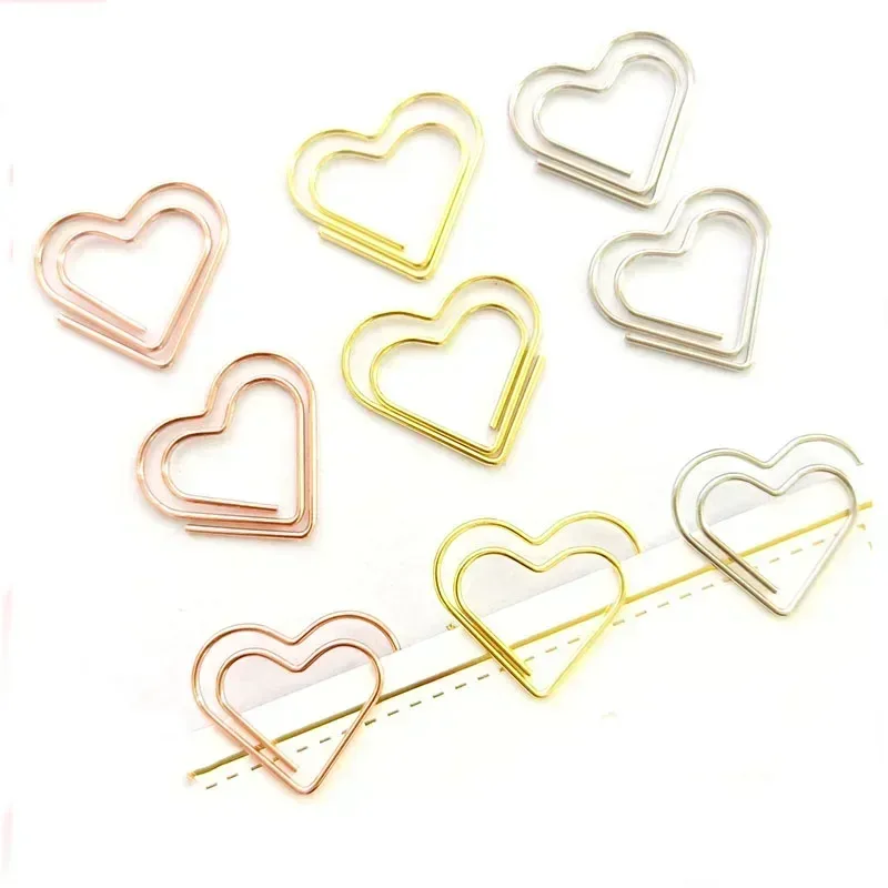 Trombones en forme de cœur, lot de 50 pièces
