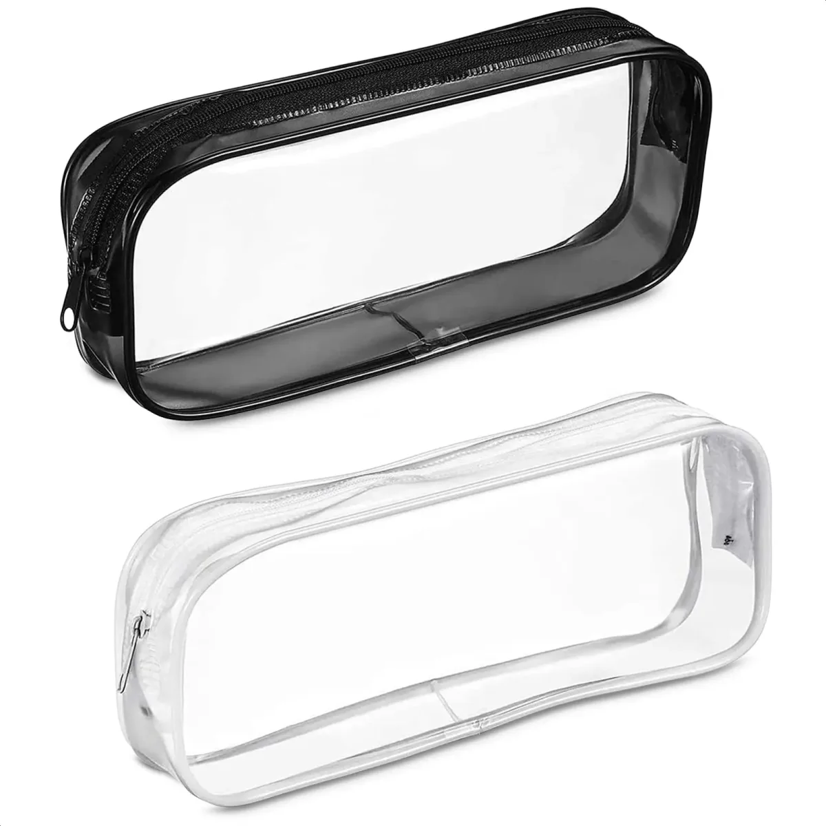 Trousse transparente en PVC à fermeture éclair