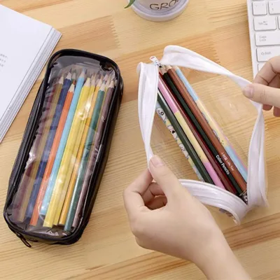 Trousse transparente en PVC à fermeture éclair – image 2