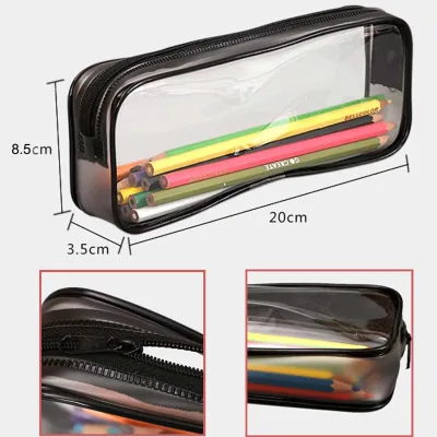 Trousse transparente en PVC à fermeture éclair – image 3